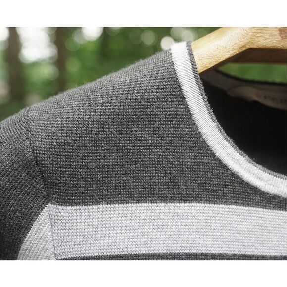 Athleta Omega Wool Grey Colorblock Long Sleeve Dress - Picture 7 of 8